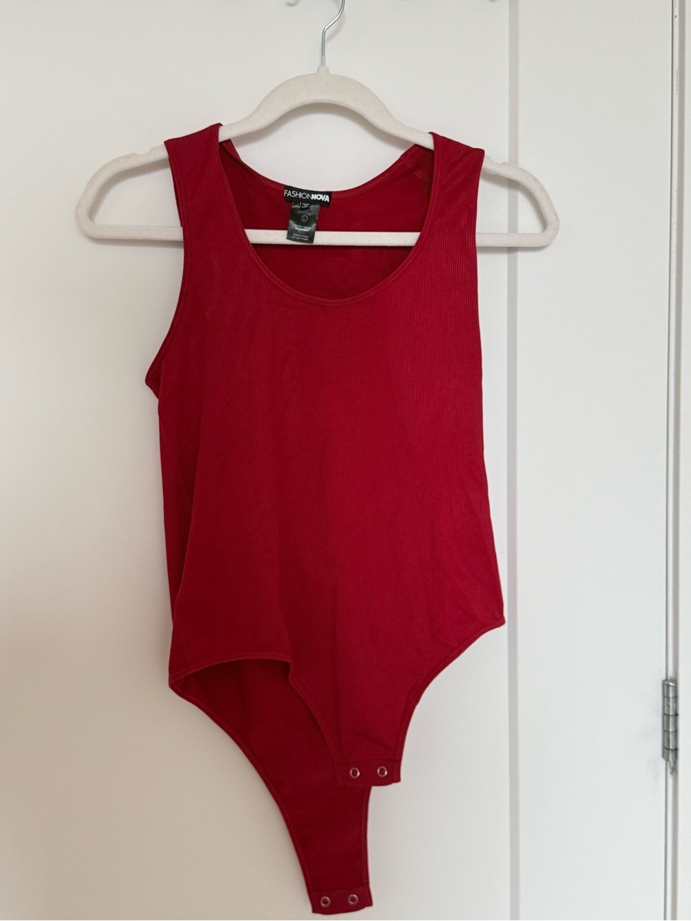 Fashion Nova Kids Red Ribbed Sleeveless Bodysuit